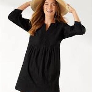 Tommy Bahama black linen tunic dress large